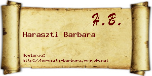 Haraszti Barbara névjegykártya