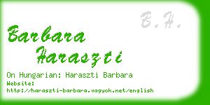 barbara haraszti business card